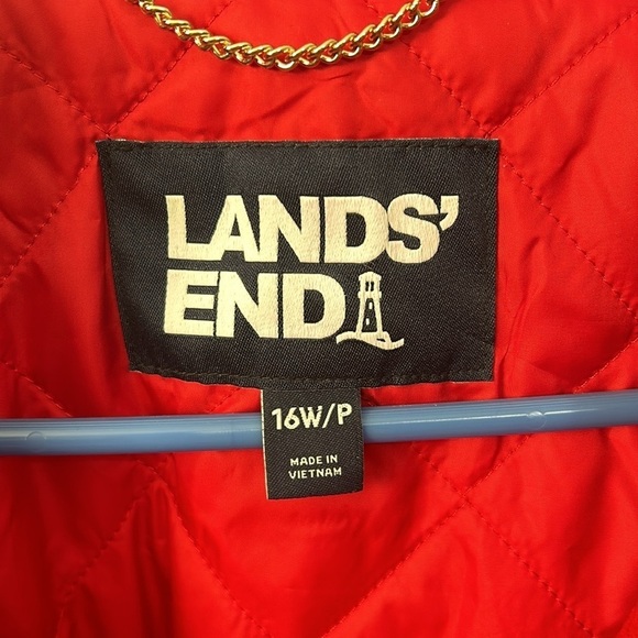 Lands End coat. Red. Zip up. Wool blend. size 16W/P - Picture 4 of 7